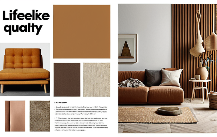 ** A mood board collage showing interior design inspiration. Include swatches of paint colors (earthy tones and maybe one bold accent), fabric samples, pictures of furniture, and magazine clippings showing different design styles (modern, minimalist, Scandinavian). Focus on creating a feeling of inspiration and possibilities.
**
